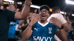 Man screaming in shock at soccer goal