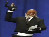 James Earl Jones holding a tiny version of himself