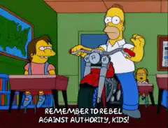 Homer Simpson tells kids to rebel