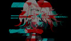 glitchy anime girl color cycling