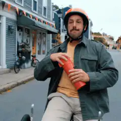 Adam Sandler spits beer from thermos