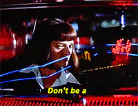 Uma Thurman as Mia Wallace laser tag