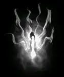 glowing light with smoke tendrils