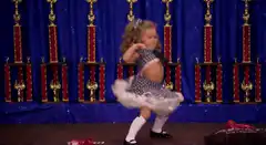 Toddler dancing on stage
