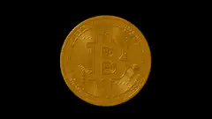 3D Bitcoin coin spinning