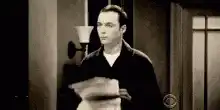 Sheldon throws papers in anger