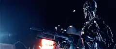 Terminator firing minigun