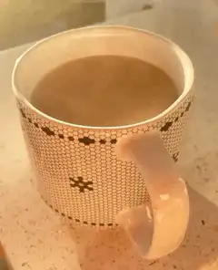 Steaming mug of coffee