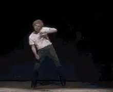 Man doing the running man dance