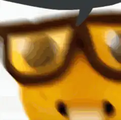 3d orange emoji with glasses