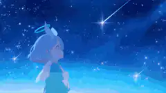 Anime girl watching shooting stars