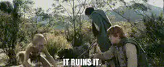 Frodo ruins the ring