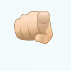 Pointing finger with sparkle