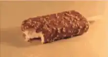 Chocolate ice cream bar melting