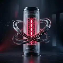 futuristic glowing red energy core