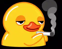 Rubber duck smoking a cigarette