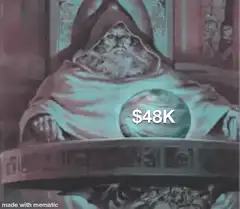 Wizard looking at crystal ball $48K