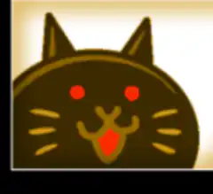 Black cat with red eyes and tongue
