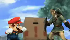 Mario and Link get hit by Snake