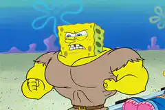 SpongeBob rips shirt