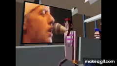3d characters watching Bruce Springsteen