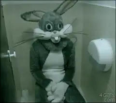 Bugs Bunny on toilet