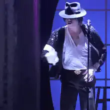 Michael Jackson performing on stage