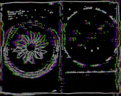 glitchy mandala and star map