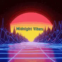 Midnight Vibes retro synthwave landscape