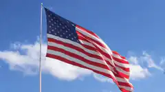 American flag waving in the wind