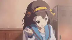 Yuki Nagato winking and pointing