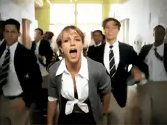 Britney Spears dancing in school hallway