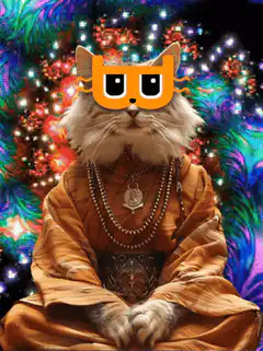 Cat Buddha with sunglasses