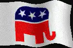 Republican elephant flag waving