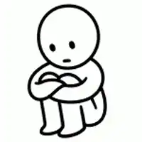 Sad stick figure crying