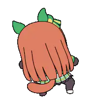 Chibi character with orange hair and green ears