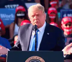 Donald Trump speaking at a rally