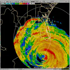 Hurricane approaching Florida on radar