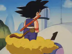 Goku falls off the Flying Nimbus