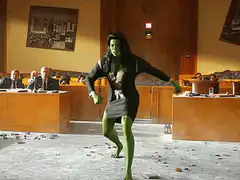 She-Hulk dancing in court
