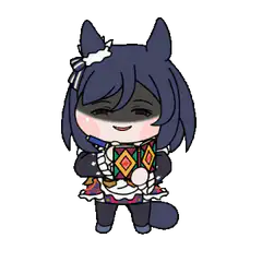 chibi horse girl holding pen