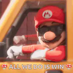 Mario and Luigi driving with sunglasses