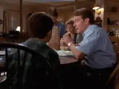 Dad turns off the lights at dinner