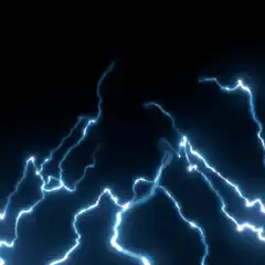 Blue lightning bolts flashing