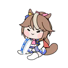 Chibi horse girl with tambourine