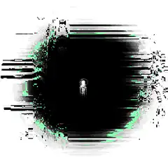 glitchy black hole with astronaut