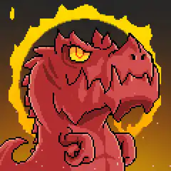 Pixel art red dragon breathing fire