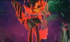 Shadow the Hedgehog glowing red