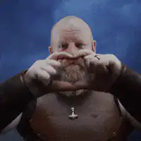 Brock Lesnar makes a heart shape