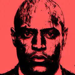 Glitching black man portrait